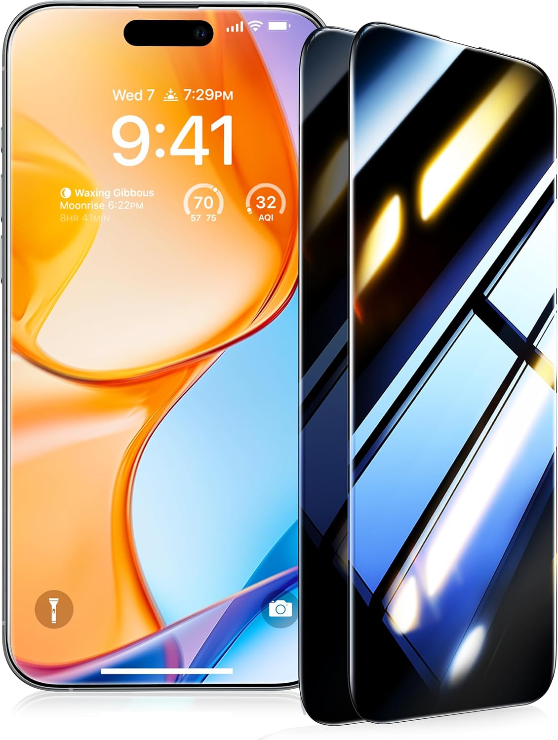 UltraGlass Top 9H+ Glass for iPhone 16 Pro Privacy Screen Protector [No.1 Military Grade Shatterproof & 100% Anti Spy] Glass Privacy Screen iPhone 16 Pro Tempered [Longest Durable] 2 Pack