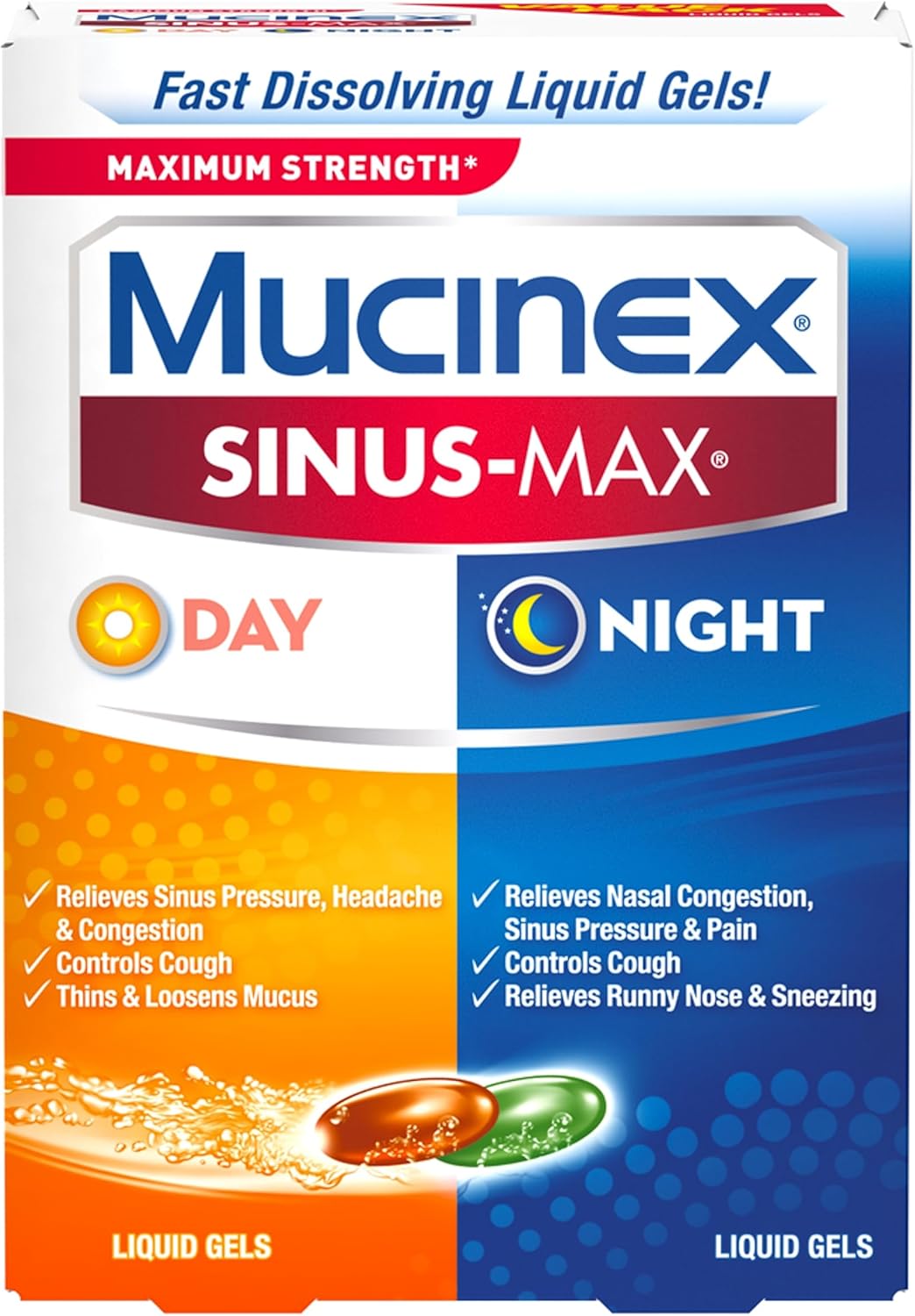 Mucinex Sinus-Max Max Strength Day & Night Liquid Gels 24 ct