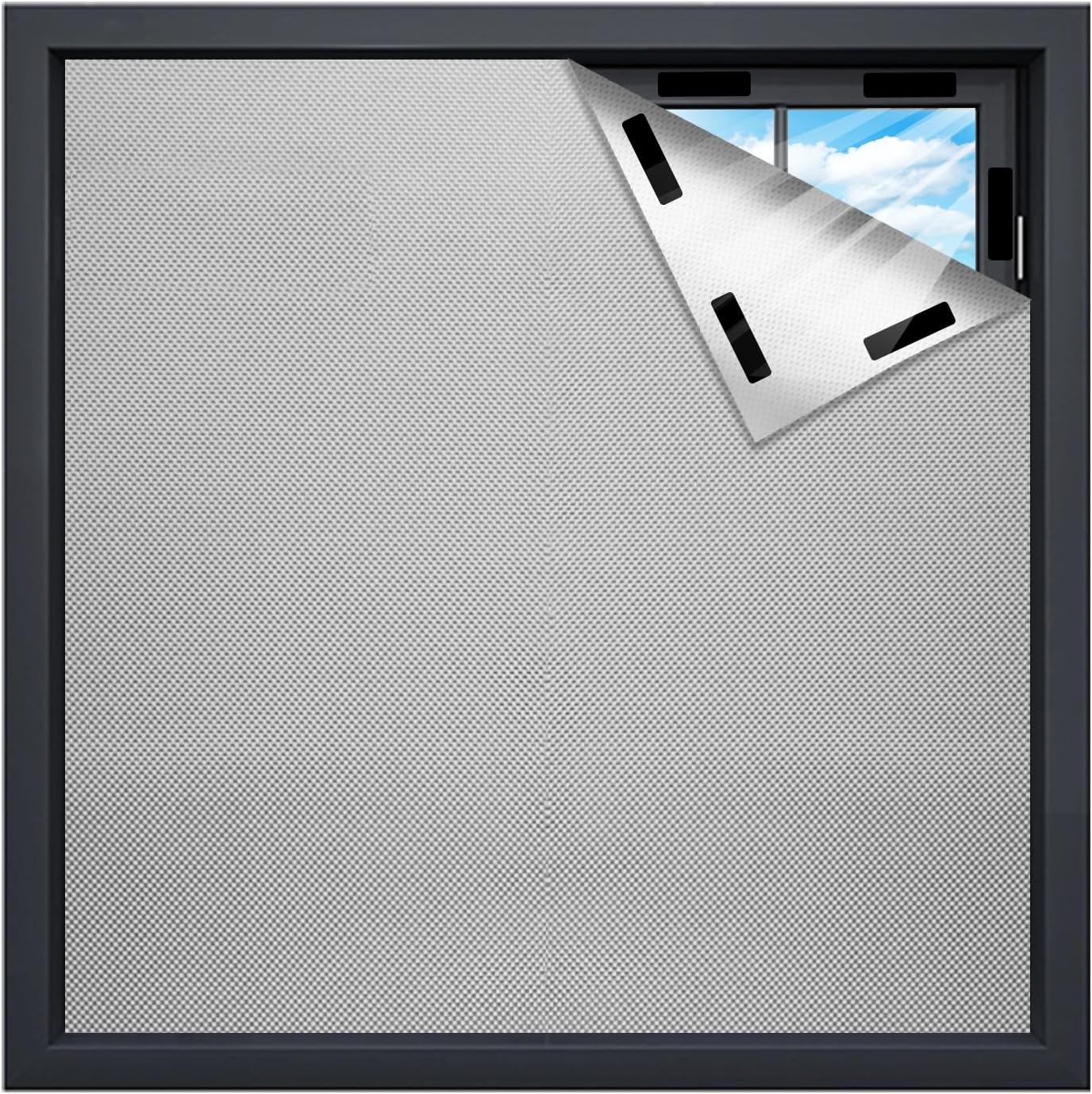 Versatile Portable Roller Blind-Stick On Blackout Curtains for Windows,Temporary Curtains, Any Size and Shape-Bedroom,Indoor & Outdoor-Blackout Blind-Gray