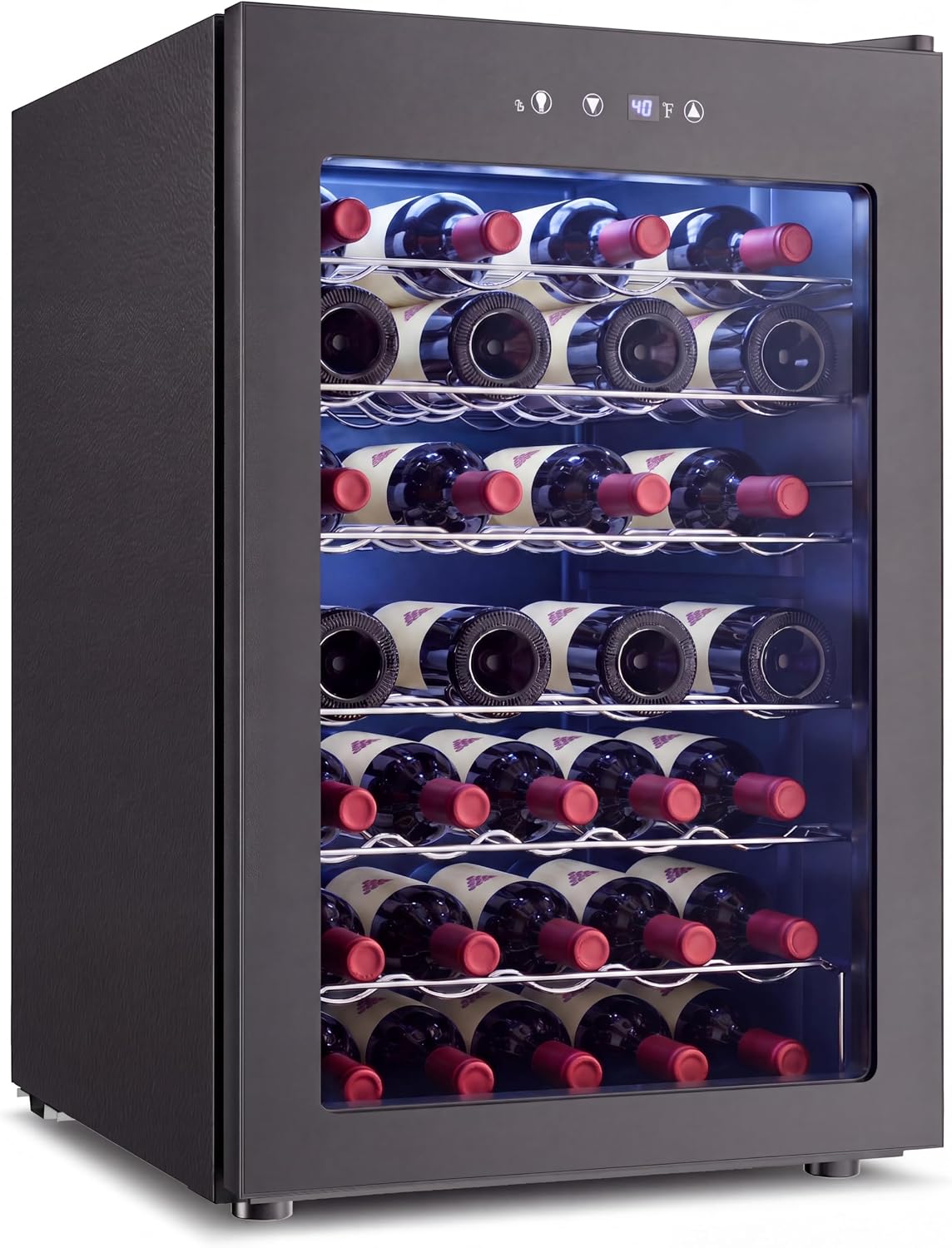 Feelfunn 45 Bottle Wine Cooler Refrigerator,Freestanding Wine Fridge,Black