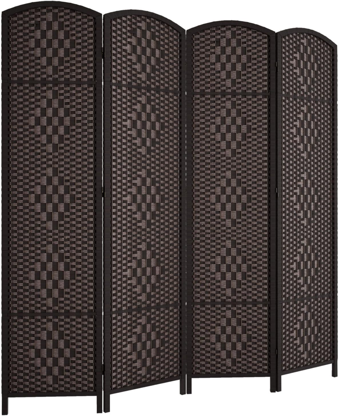 Rose Home Fashion 6 ft Tall Room Divider, Room Dividers and Folding Privacy Screens, 15.7in Privacy Screen 4 Panel Partition Temporary Wall Separation for Private, Dark Coffee