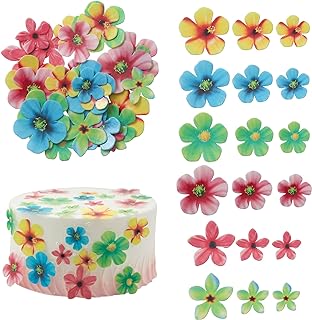 Gyufise 35Pcs Edible Flowers Cake Decorations Beautiful Cupcake Toppers for Wedding Birthday Party Food Decoration Mixed Size & Colour …