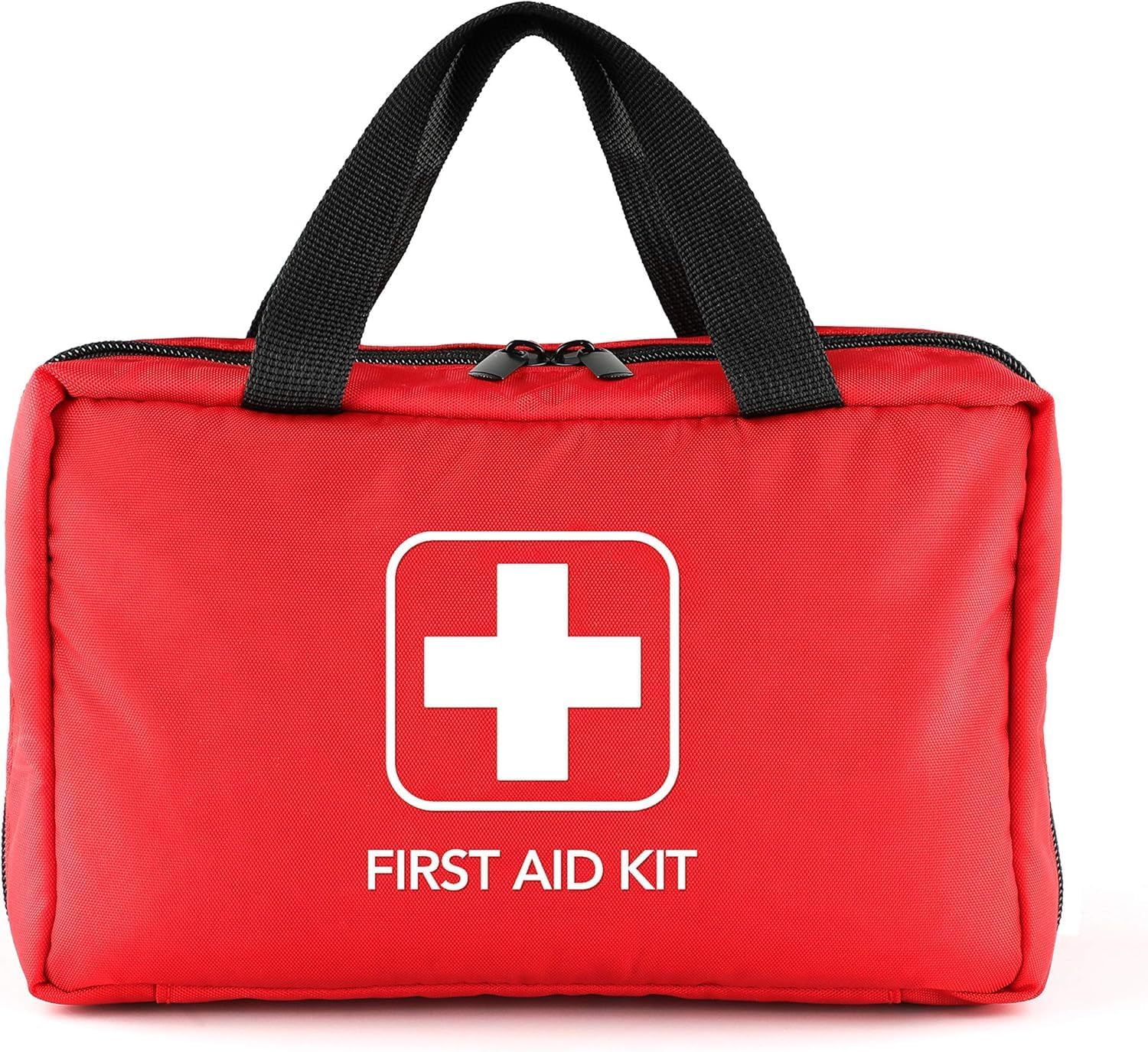 220 Piece First Aid Kit, Includes Emergency Foil Blanket, Scissors and Bandage, for Car, Travel, Home, Workplace, Camping, Hiking,Outdoor and Sports（Red）