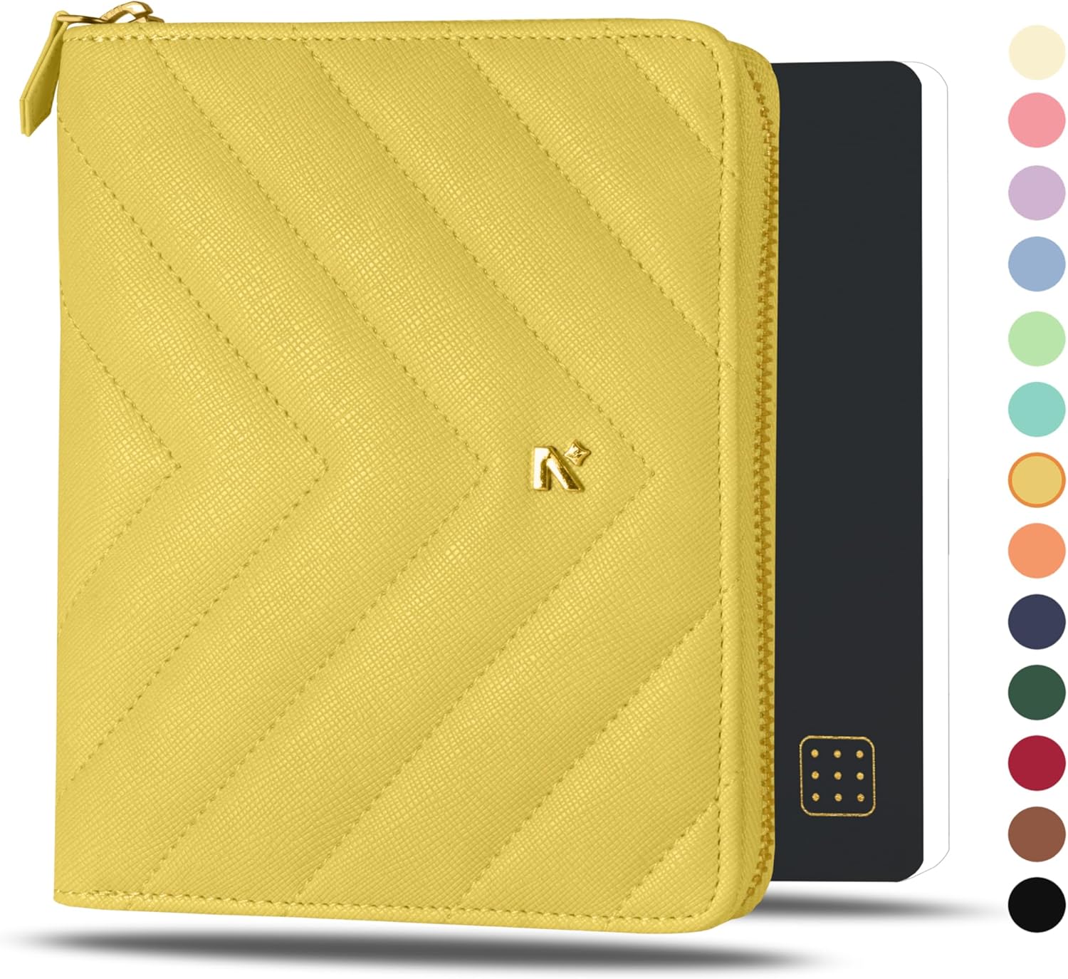 NEORAH — A6 Travel Journal Notebook Organiser Compendium SLEEVE + Journal - [ DOTGRID JOURNAL INCLUDED ] - Office Diary Notebook Planner Holder - Vegan Leather | Insert any Soft Cover & replace when