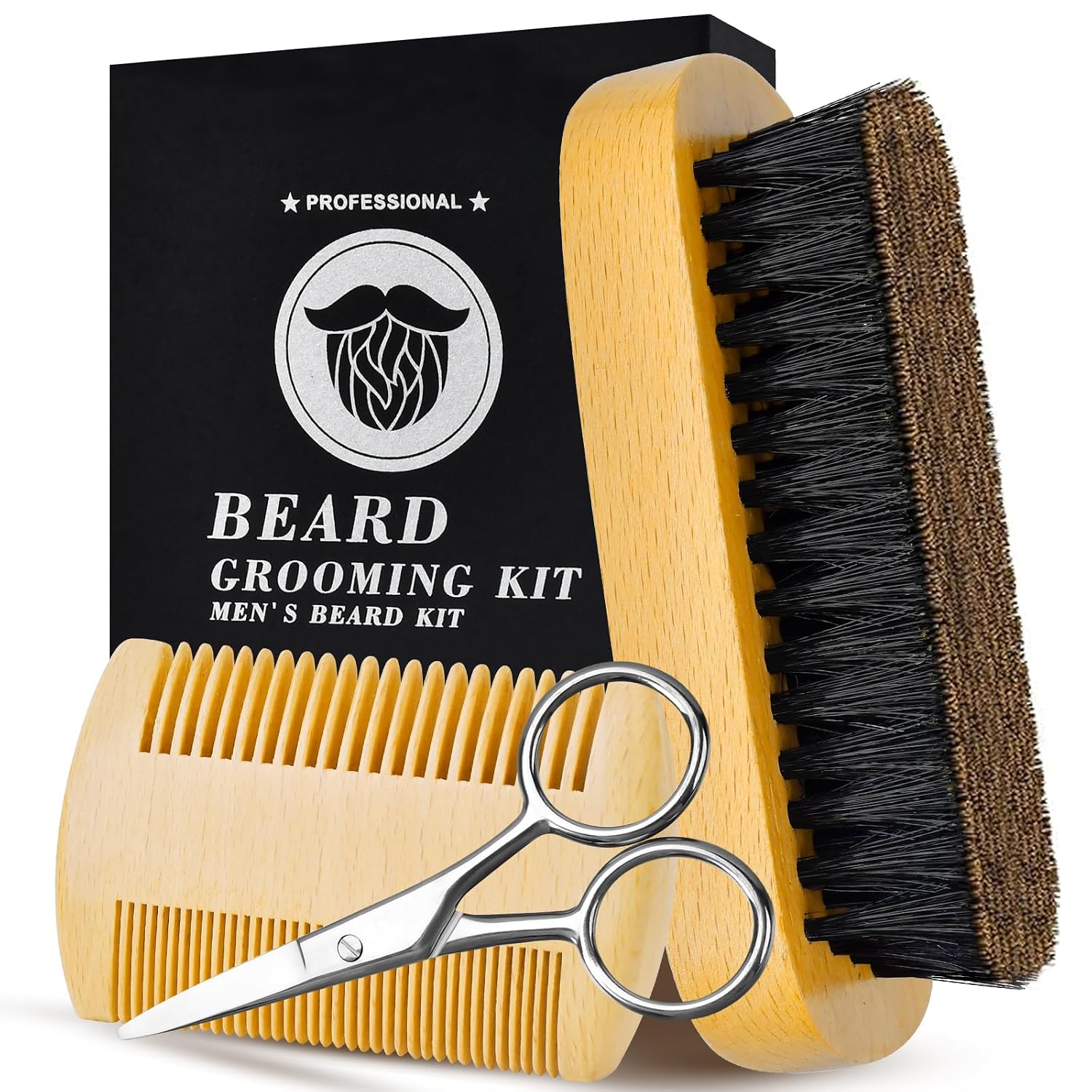 Christmas Stocking Stuffers for Men Beard Brush for Men Mustache Valentines Gifts for Him Boyfriend Husband from Wife Anniversary Birthday Fathers Day Dad Gifts Father's Day