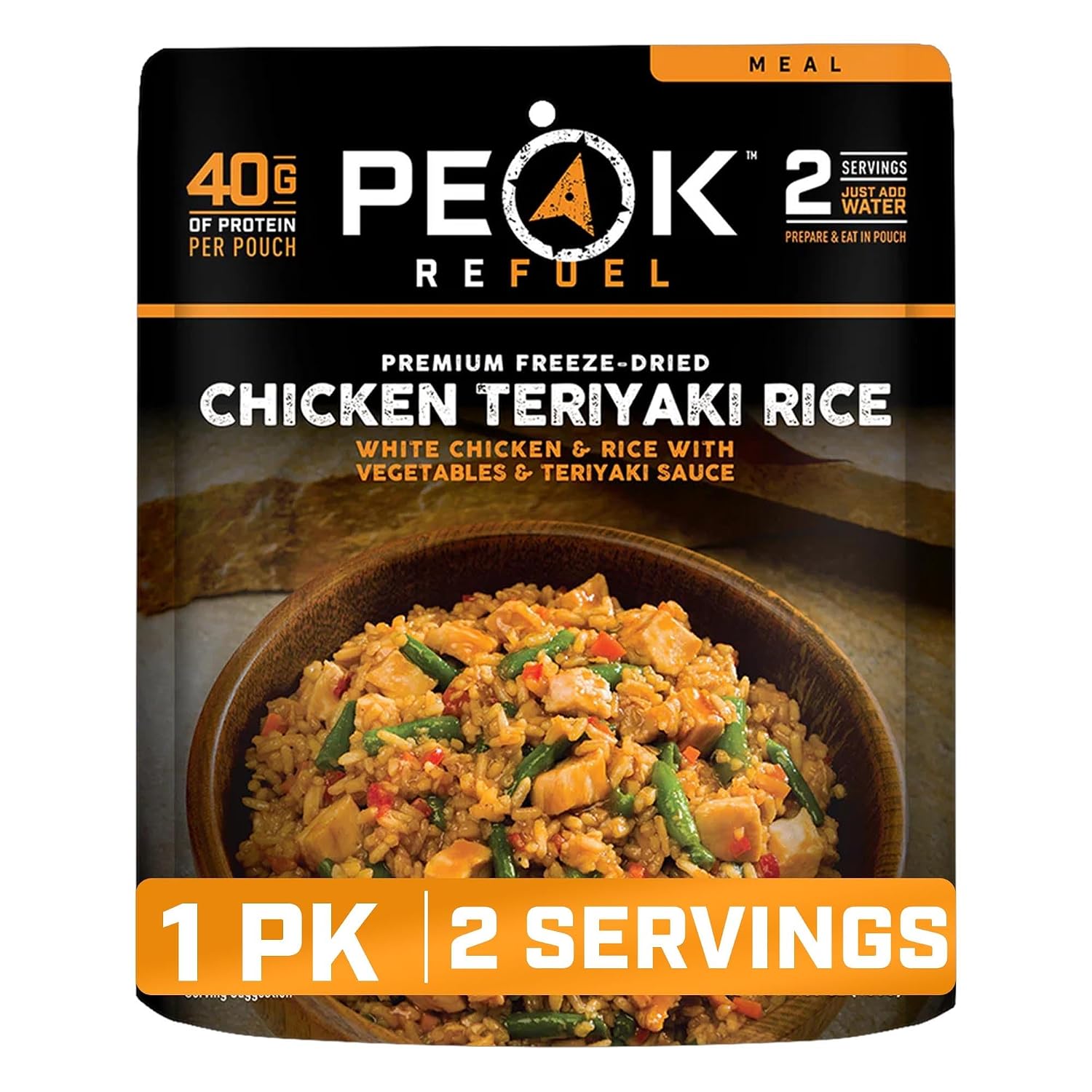 Peak Refuel Chicken Teriyaki Rice Freeze-Dried Camping Meal, 40g Protein