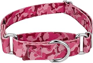 Country Brook Petz - Pink Bone Camo Martingale Dog Collar - Camouflage Collection Featuring Rugged Designs (1 Inch, Large)