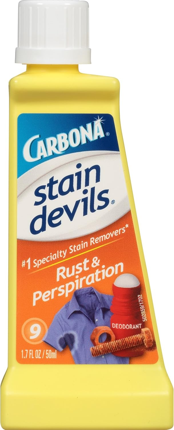 Carbona Stain Devils® #9 – Rust & Perspiration | Professional Strength Laundry Stain Remover | Multi-Fabric Cleaner | Safe On Skin & Washable Fabrics | 1.7 Fl Oz, 1 Pack