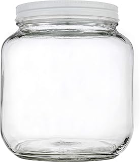 Half Gallon Glass Mason Jar Wide Mouth with Airtight Metal Lid - Safe for Fermenting Kombucha Kefir - Pickling, Storing and Canning- BPA-Free Dishwasher Safe- By Kitchentoolz - Made in USA(1)
