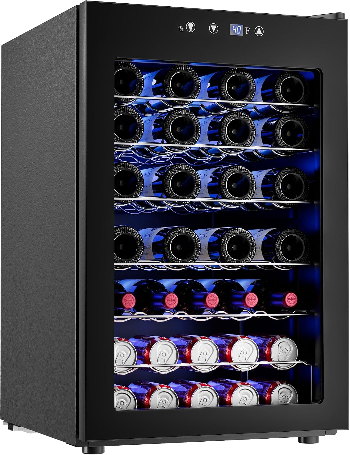 Icyglee 45 Bottle Wine Cooler Refrigerator,Freestanding Wine Fridge,Black