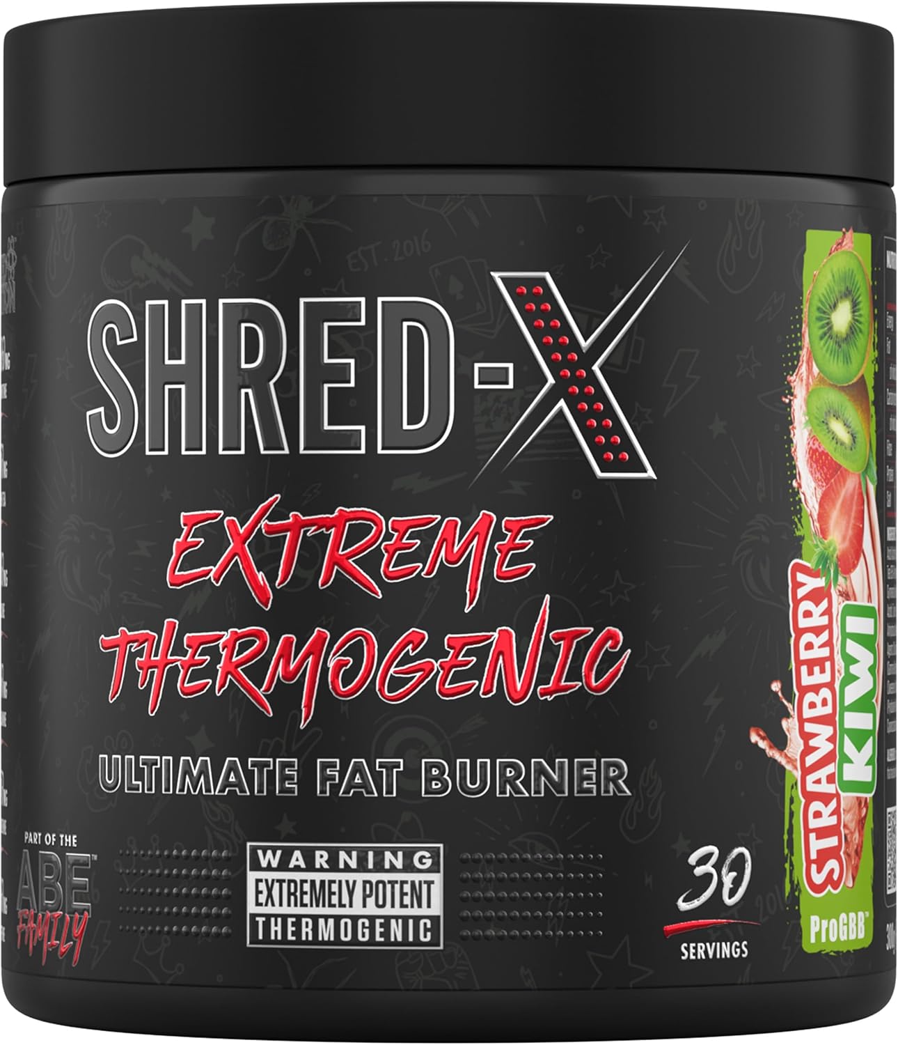 Applied Nutrition Shred X Fat Burner - ABE All Black Everything Fat Burner, Thermo Weight Management (300g - 30 Servings) (Strawberry Kiwi)