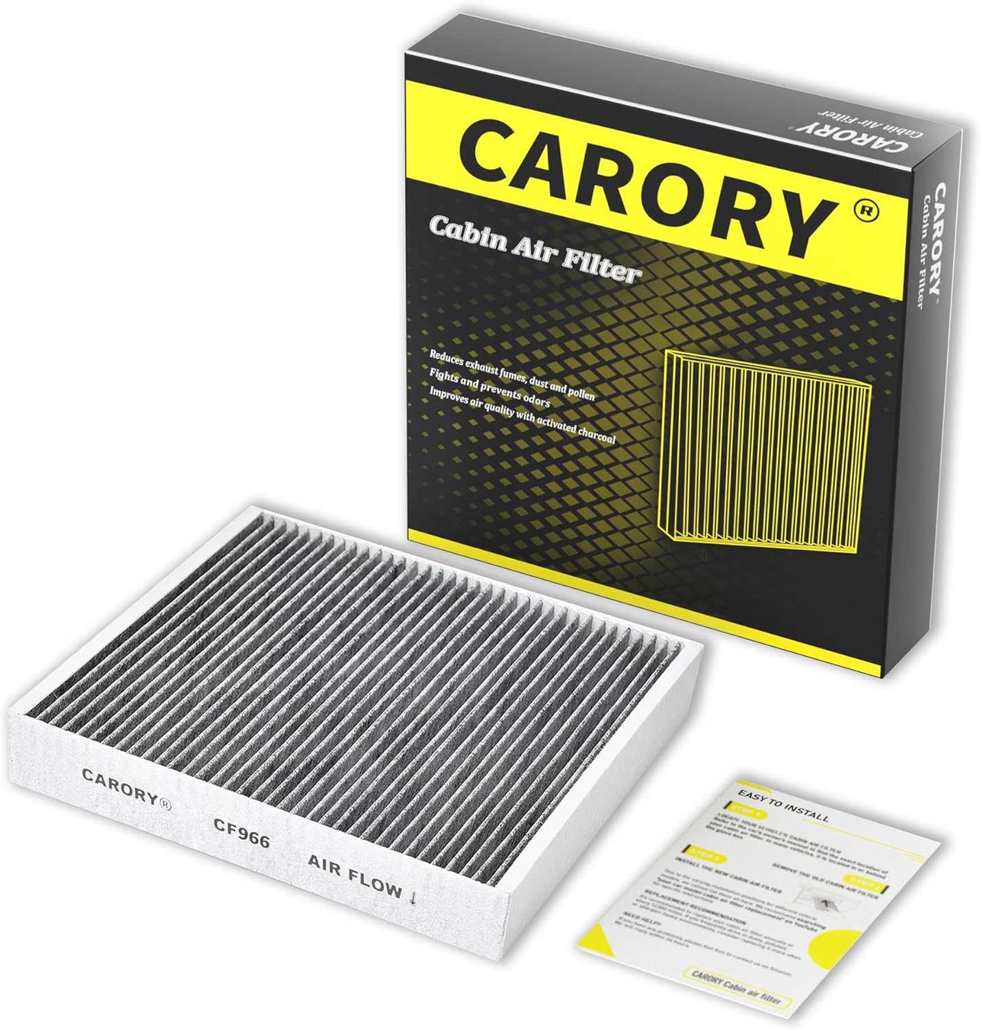 Cabin Air Filter w/Activated Carbon for Chevy, GMC, Cadillac, Buick Select Models - Silverado, Sierra, Equinox, Acadia, Blazer, Colorado, Malibu, Tahoe, Terrain, Traverse, Trailblazer and More