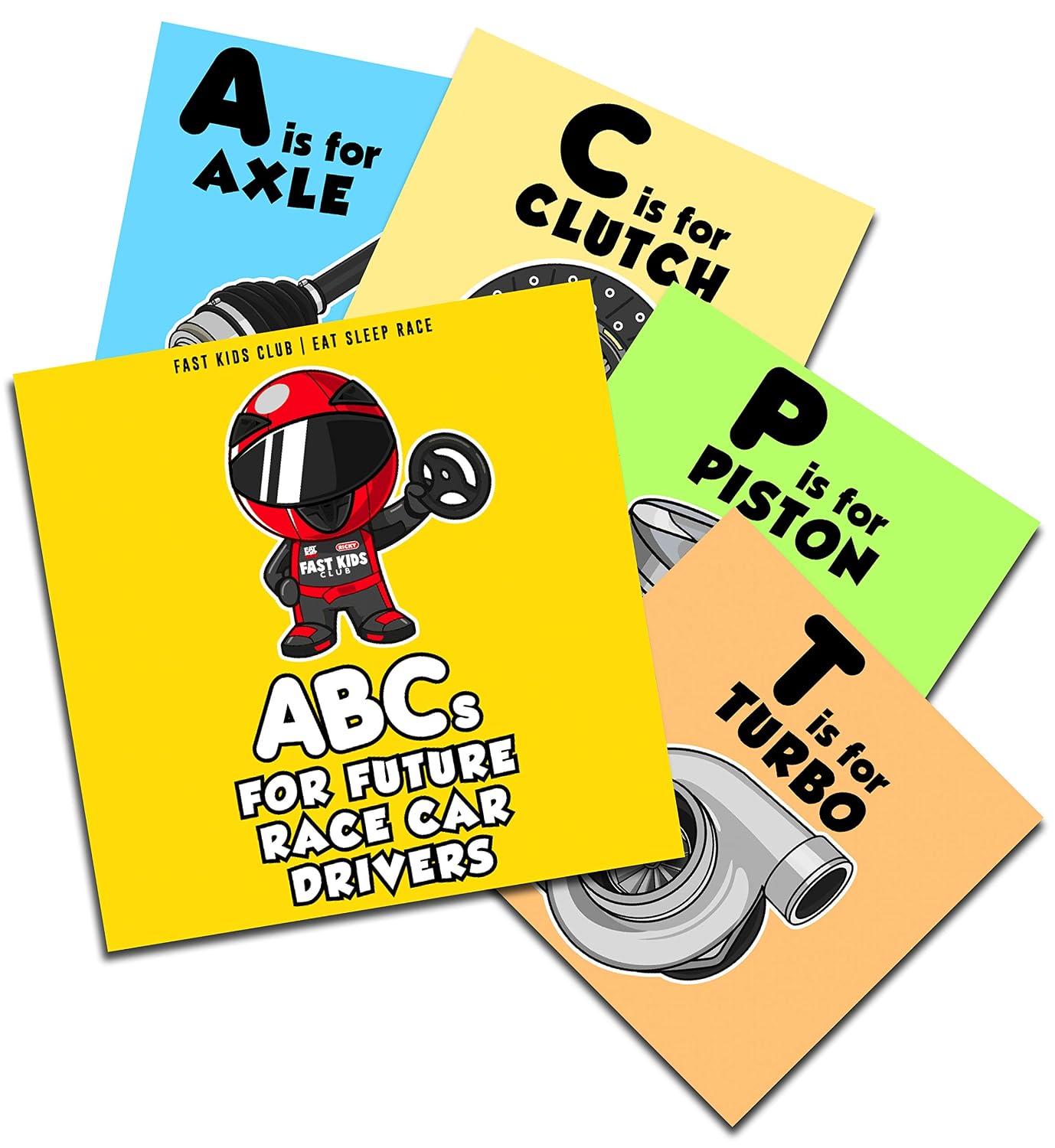ABC's For Future Race Car Drivers Alphabet Book (Baby Book, Children's Book, Toddler Book)