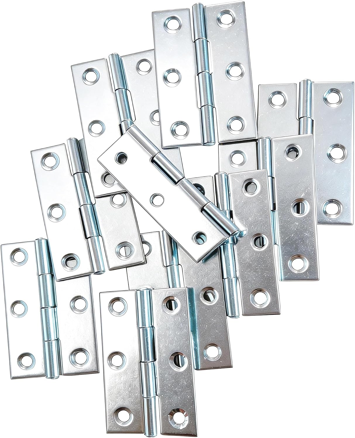 10 Pcs Stainless Steel Home Furniture Hardware Door Hinge Long 55MM x 33MM