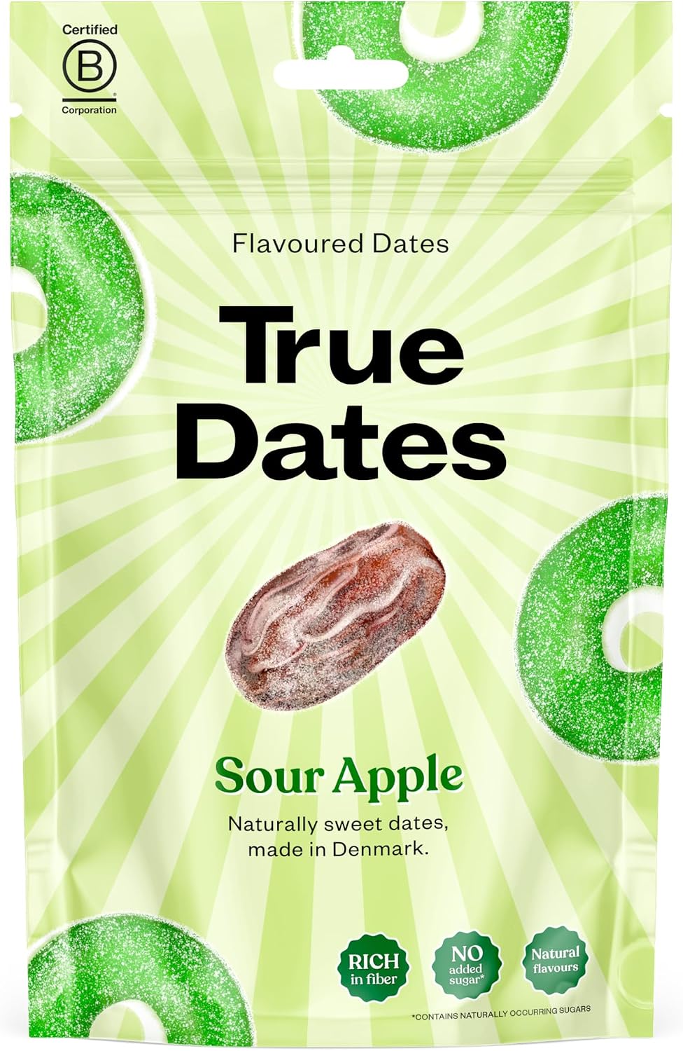 True Dates - Sour Apple | naturally flavored dates | Apple Flavor DE/EN | 100 g