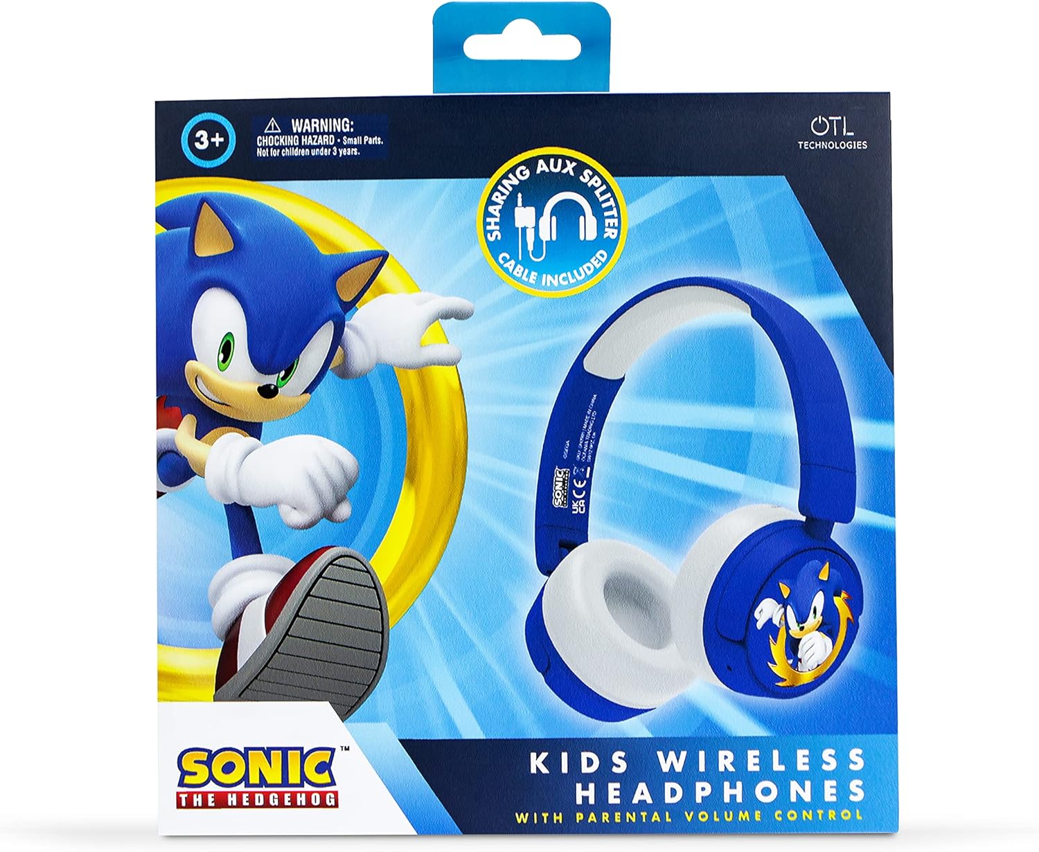 OTL Technologies SH0985 Sonic The Hedgehog Kids Wireless Headphones Blue