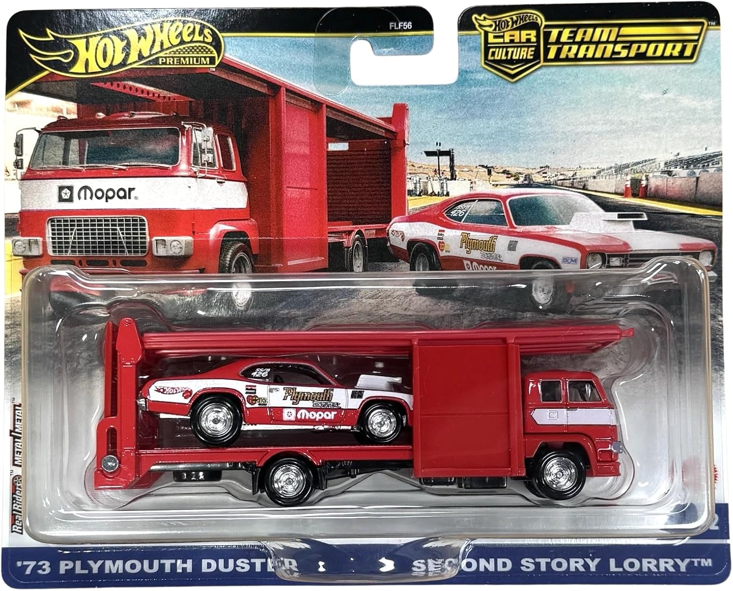 Hot Wheels Team Transport '73 Plymouth Duster Second Story Lorry #82, 1:64 Scale Model