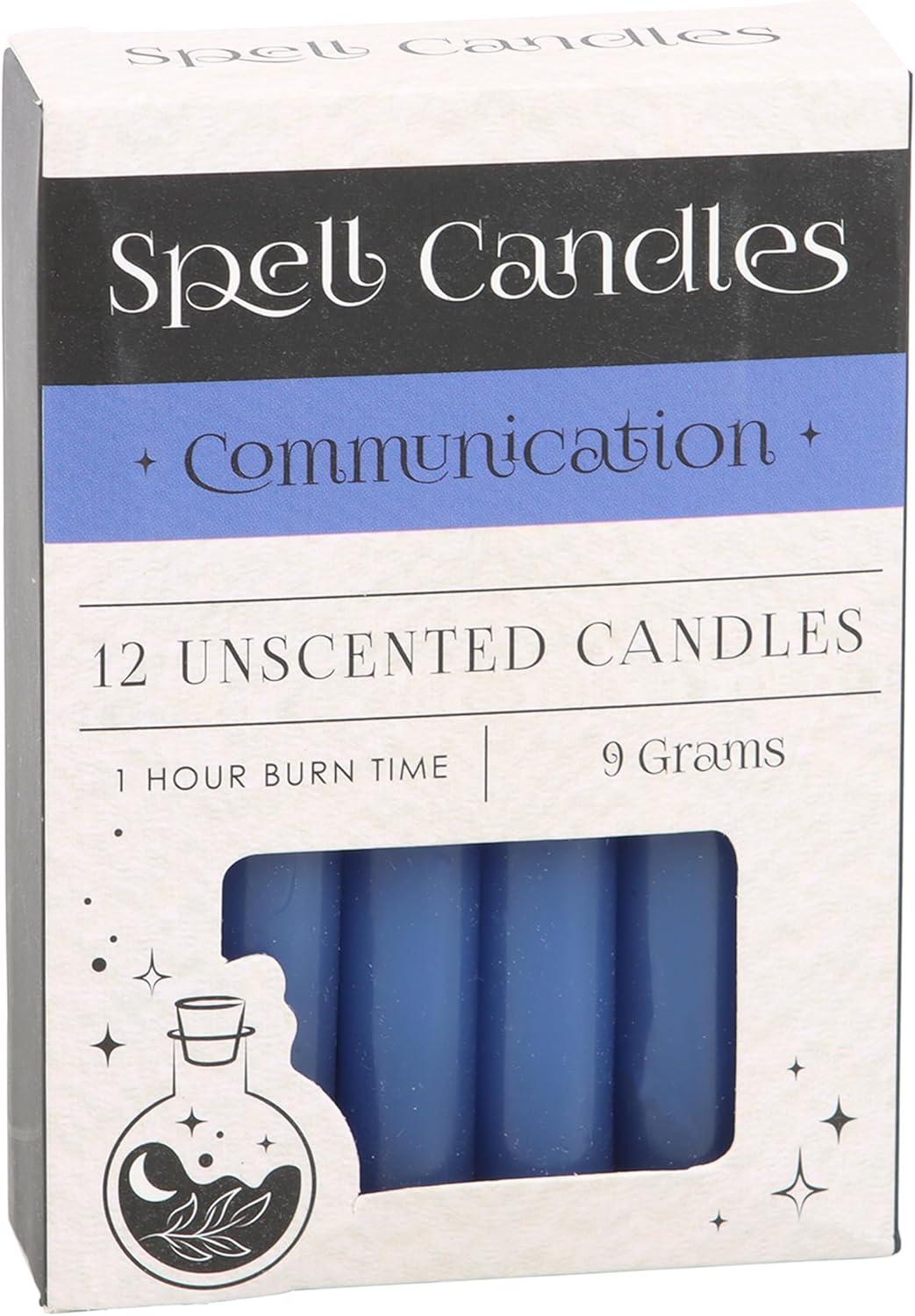 Pack of 12 Blue Communication Spell Candles - Ritual Candle Magic Kit for Confidence and Calmness Spells