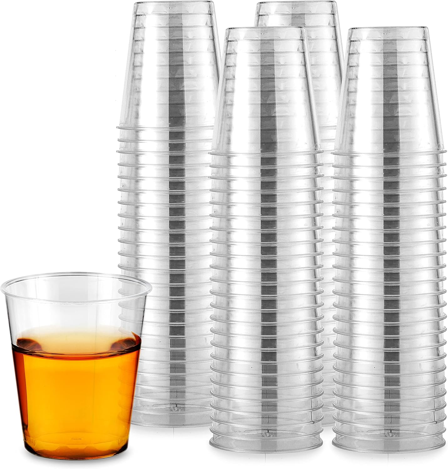 Stock Your Home 1.5 oz Shot Glasses - 500 Mini Plastic Shot Glasses (1.5oz) Clear Disposable Cups for Jello Shots, Wine Tasting, Liquor, Whiskey, Pudding, Sample Cup for Halloween and Elegant Parties