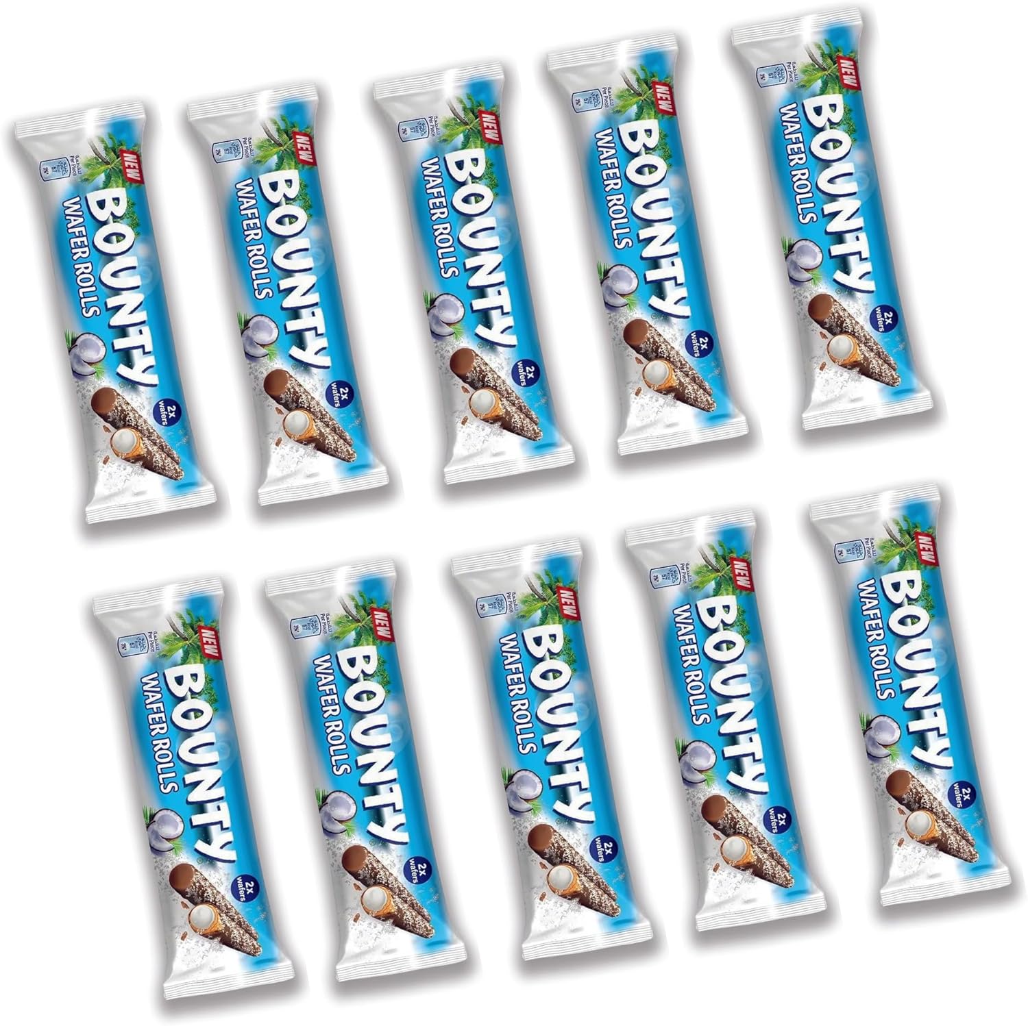 Chocolate Gift Box Bounty Crispy Wafer Rolls – Pack of 10 (22.5g Each) | Delicious Coconut & Chocolate Wafer Treats | A Dream Snack for Coconut Lovers | Coconut Cream-Filled Wafers