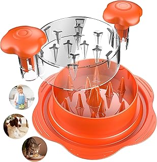 Mini Chicken Shredder Small Chicken Breast Shredder Tool Twist for Kids and Pet Lover, Visible Meat Shredder Machine, Anti-Slip Strip, Ergonomic Handle, BPA Free, Suitable for Pork Chicken (Orange)