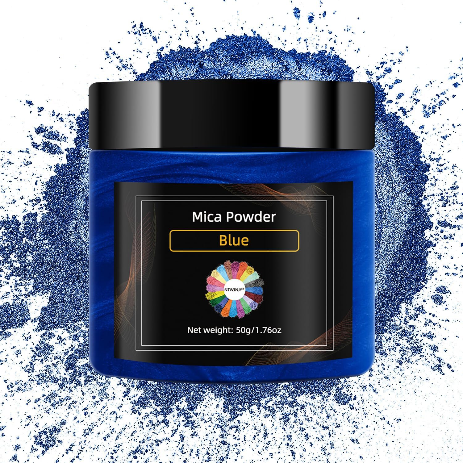 Blue Mica Powder for Epoxy Resin，Natural Shimmer Mica Powder Used for Coloring car Spray Paint, Candles, soap, Eye Shadow, Lip Gloss, Nail Polish(50g/1.7oz)