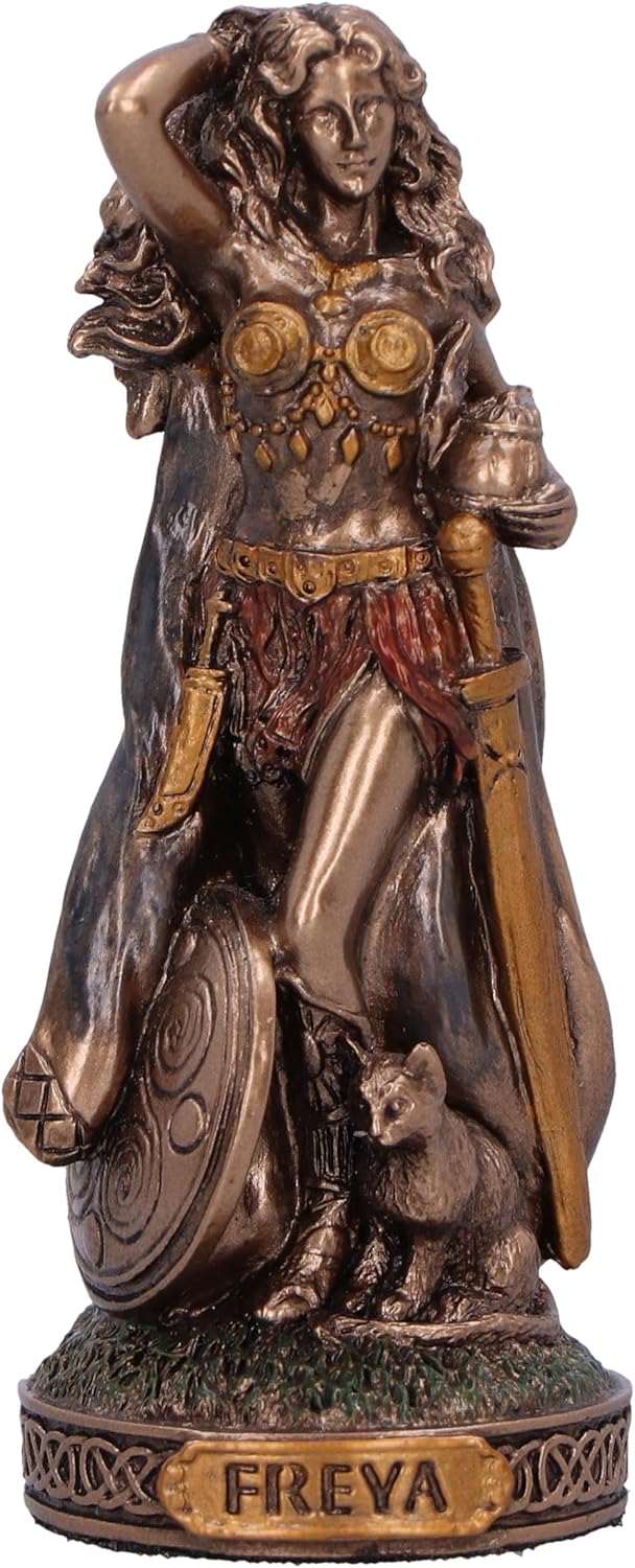 Nemesis Now Norse Mythology Decor Bronze God Statue 8.5cm Tall – Cast in The Finest Resin, Expertly Hand-Painted – Freya Goddess of Love and Fertility