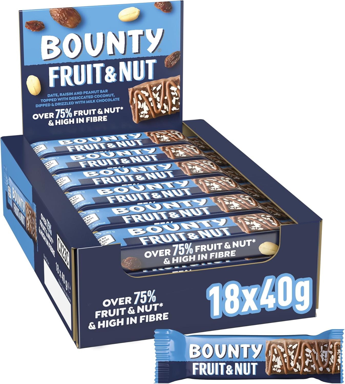 Bounty Fruit & Nut Milk Chocolate Snack Bars 18 x 40g