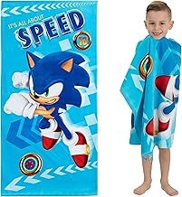 Franco Kids Super Soft Cotton Beach Towel, 58 in x 28 in, Sonic The Hedgehog