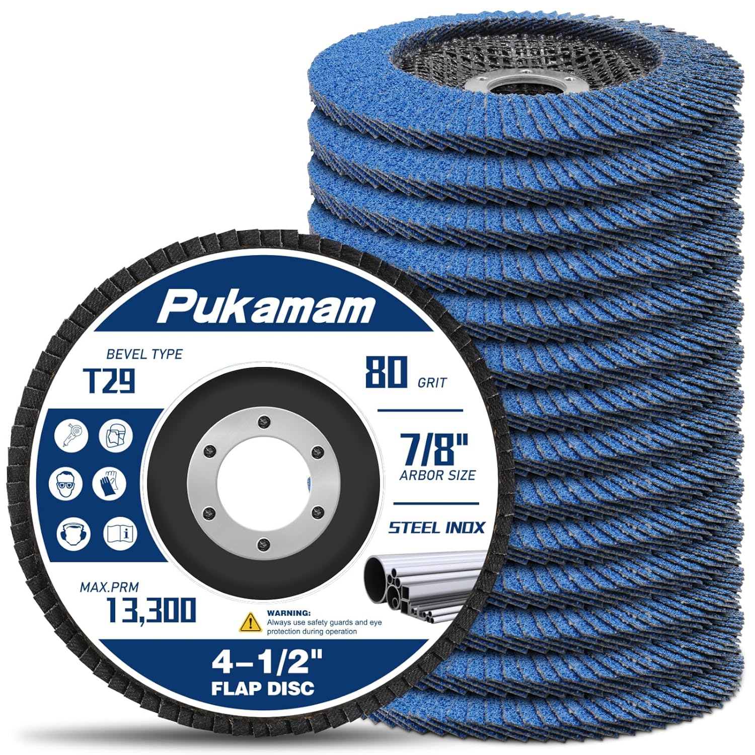14 Pack of Flap Discs 4 1/2 for Angle Grinder Grit 80 Type 29 Zirconia Grinding Wheel for Wood Metal Sanding