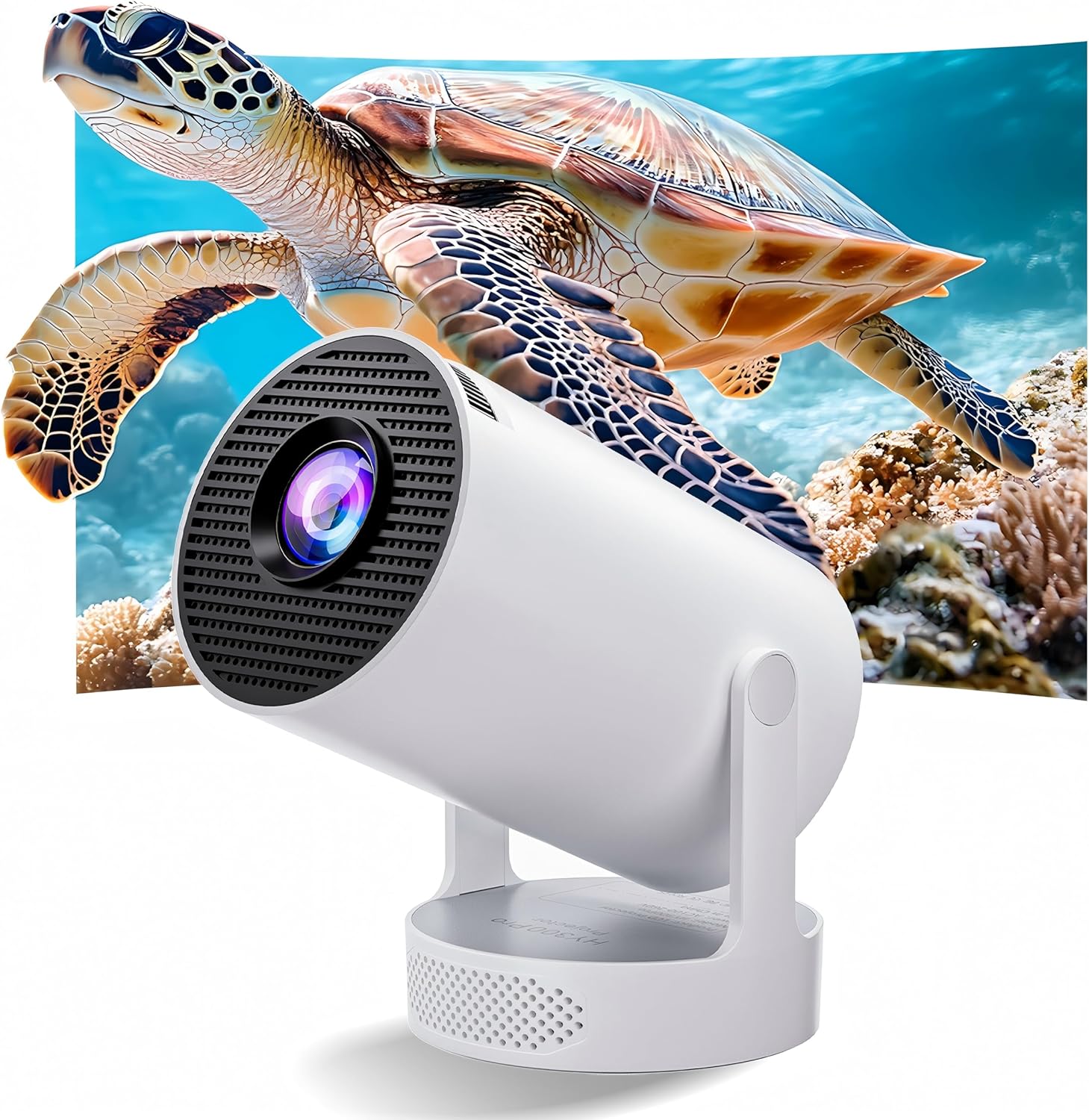 Smart Mini Projector – 1080P Full HD with 4K Support, 20000 Lumens, Android 11, WiFi 6, Bluetooth 5.0, HiFi Speaker, Auto Keystone, 180° Rotation Projector for Bedroom & Home Cinema