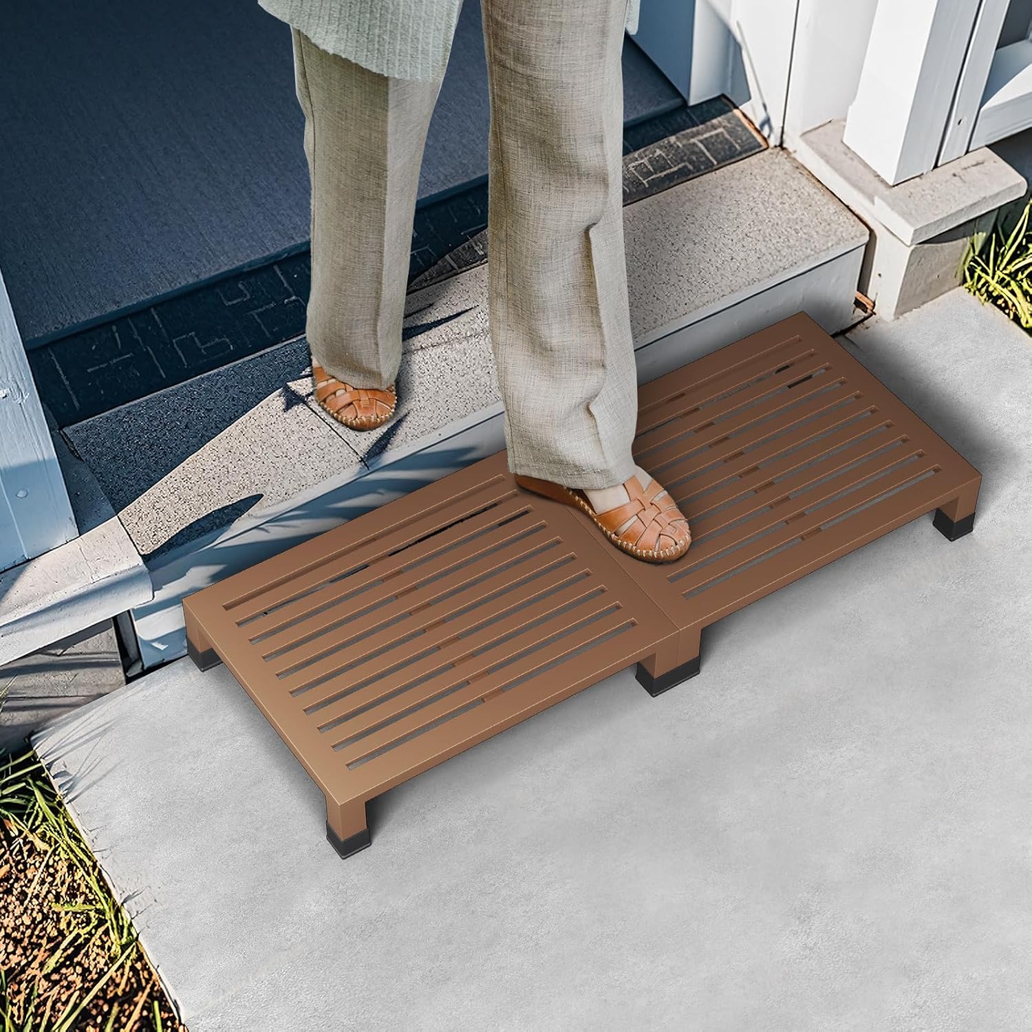 One Step Stool Platform 3.8" Height for Adults, Kids. Heavy Duty/Portable/Nonslip/Durable Construction Safe Step Stool for Bedroom/Kitchen Bed, Bathroom,Kitchen,Garden