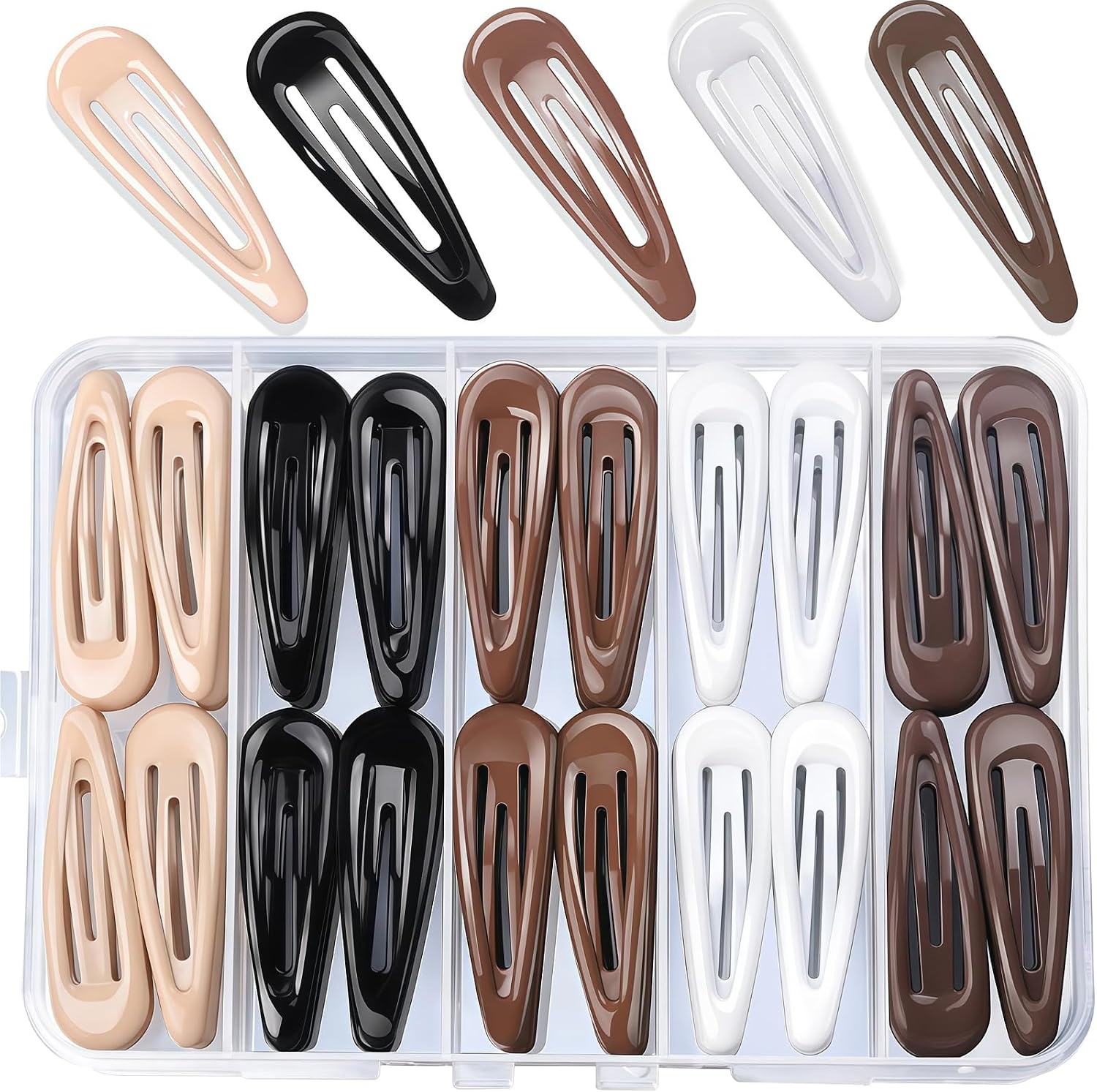 80 Pcs Snap Hair Clips, 2 Inch Long No Slip Hair Clips, Elegant Hair Accessories for Women & Girls for Thin, Thick Hair, Hairstyle Accessories DIY Hairstyling & Everyday Use, 5 Colors