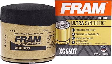 FRAM Ulta Synthetic Automotive Replacement Oil Filter, Designed for Synthetic Oil Changes Lasting up to 20k Miles, XG6607 with SureGrip (Pack of 1)