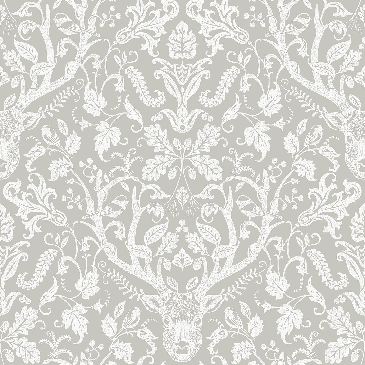 NuWallpaper Taupe Escape to The Forest Peel & Stick Wallpaper