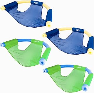 SwimWays Mesh Floating Pool Chair Noodle Slings (4 Pack), Swimming Pool Accessories & Water Toys, Pool Noodle Not Included