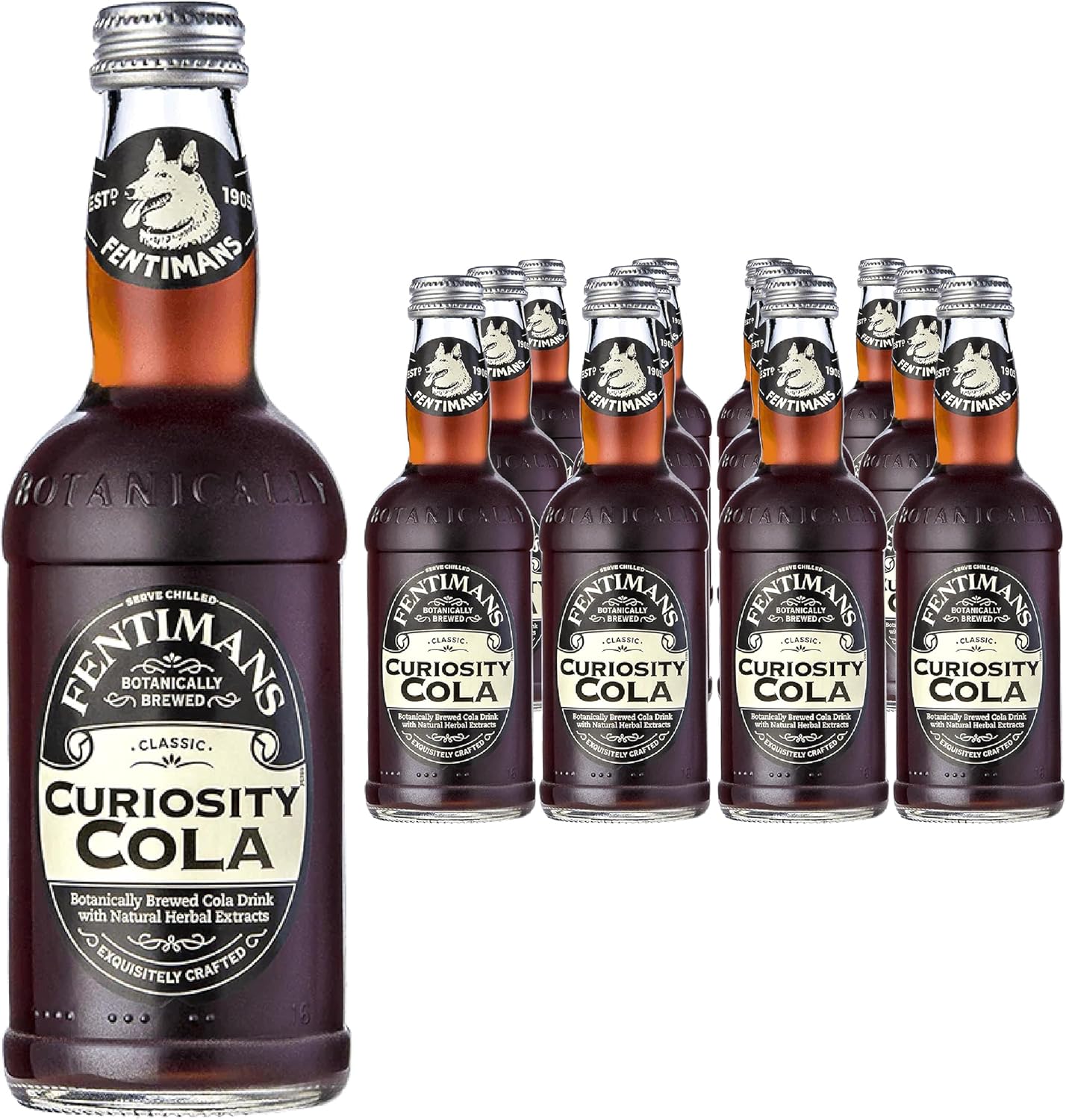 Fentimans Curiosity Cola - Botanically Brewed Cola - Exquisitely Crafted & Refreshing Soft Drinks - Gluten-Free and Vegan Friendly Soft Drinks - 12 x 275ml Bottles