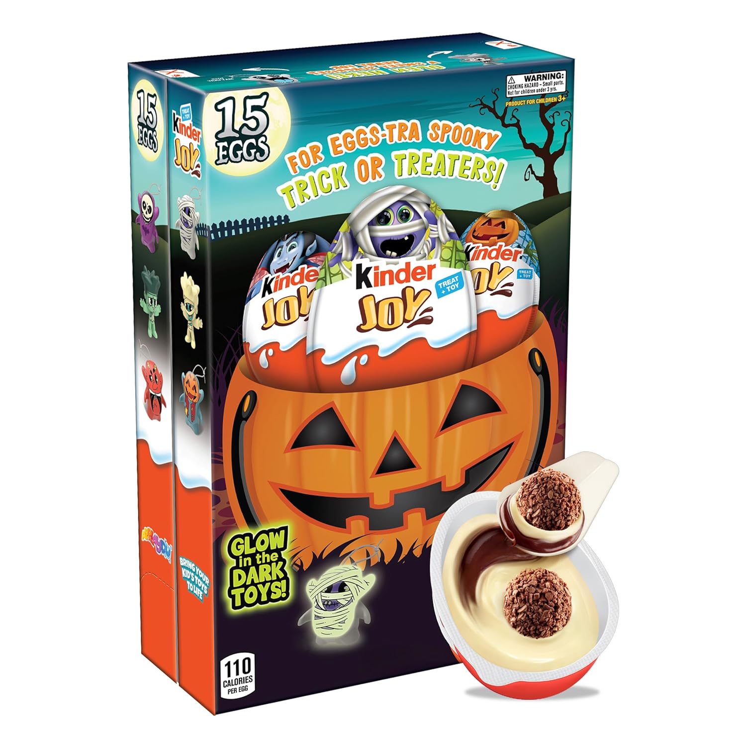 Kinder Joy Egg, Treat and Toy, Party Favor, Sweet Cream, Cocoa Wafer Bites, Individually Wrapped, 15 Count, 0.7 oz