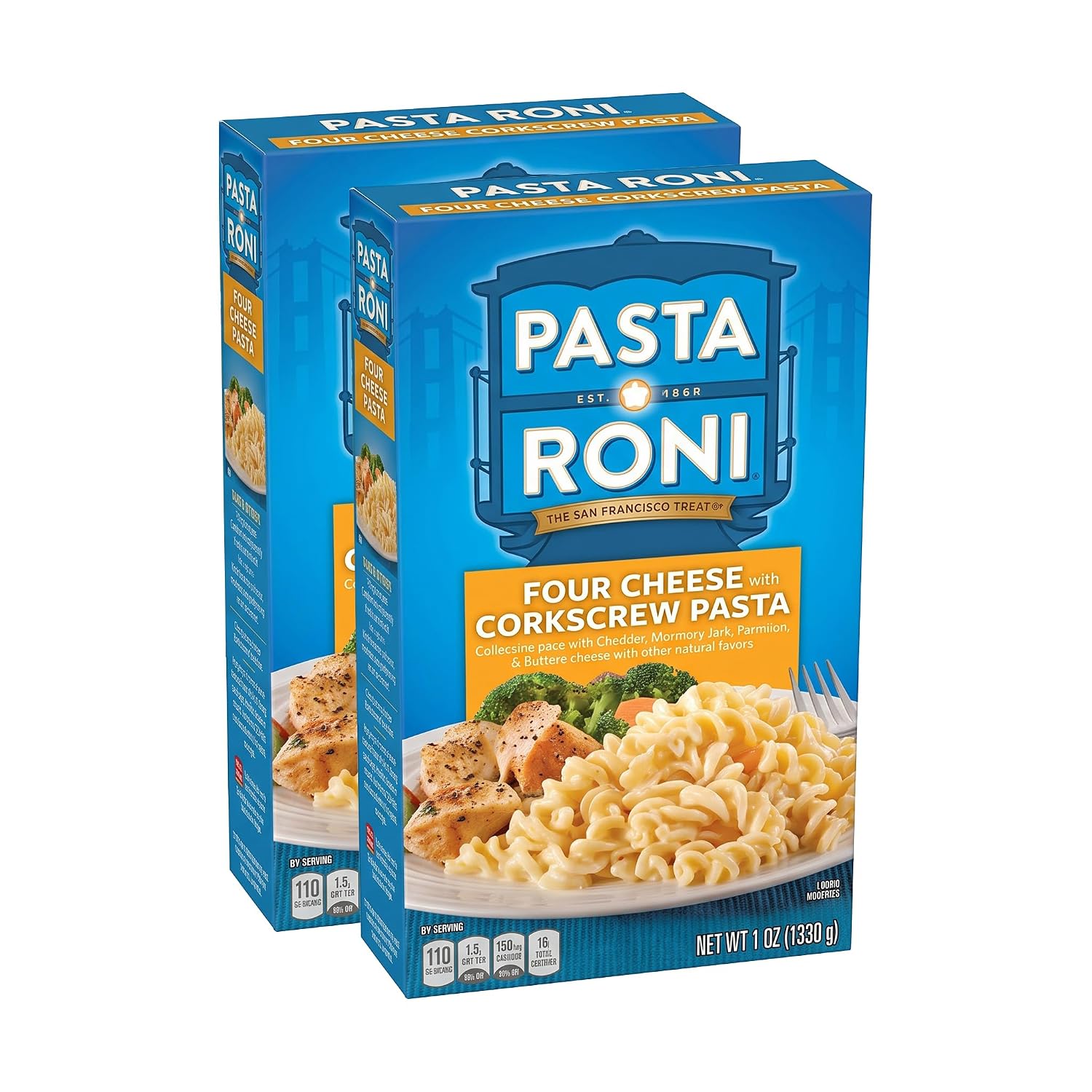 Pasta Roni, Four Cheese Corkscrew Pasta, 6oz Boxes (24 Pack)