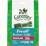 Greenies Regular Natural Dental Care Dog Treats Fresh Flavor, 12 oz. Pack (12 Treats)