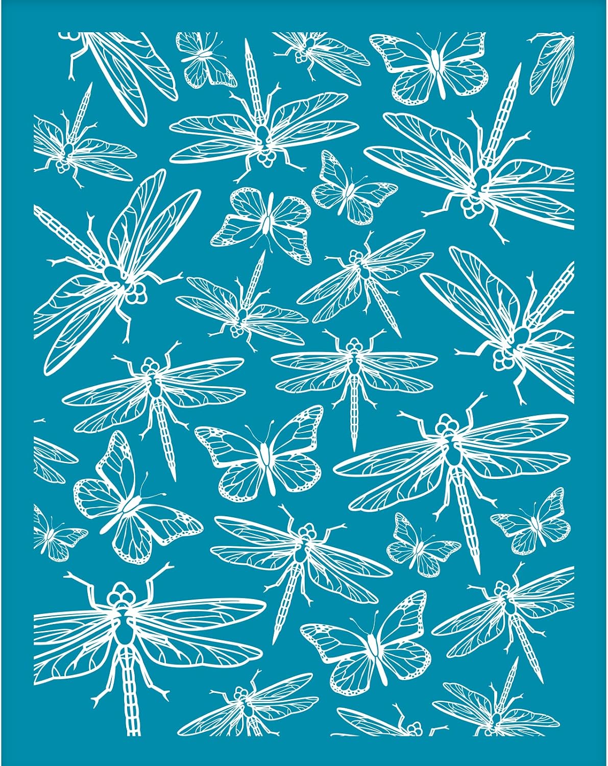 OLYCRAFT 4x5 Inch Silk Screen for Polymer Clay - Dragonfly Butterfly Stencil - Reusable Non-Adhesive Transfer Mesh for Jewelry Making