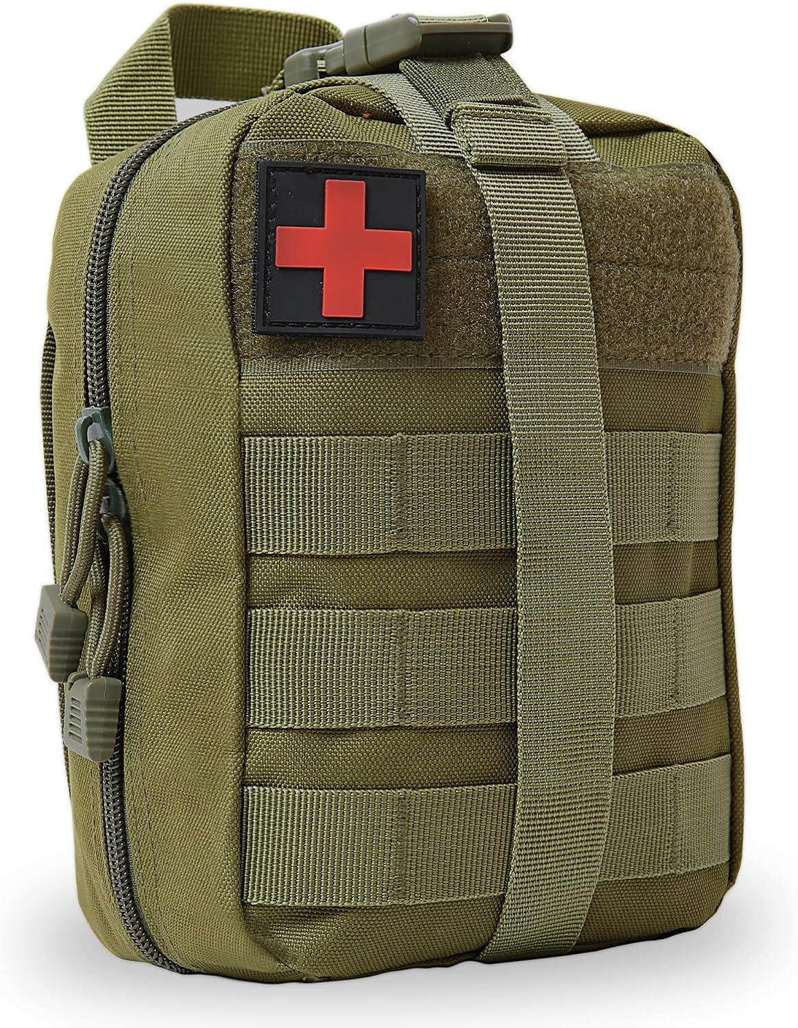 BITUOR Tactical First Aid Bag, Outdoor First Aid Kit Medicine MOLLE Pouch Survival Utility Bag Emergency Responder Medic Bag Detachable Tactical MedicalBag for Hiking Camping Traveling (Green)