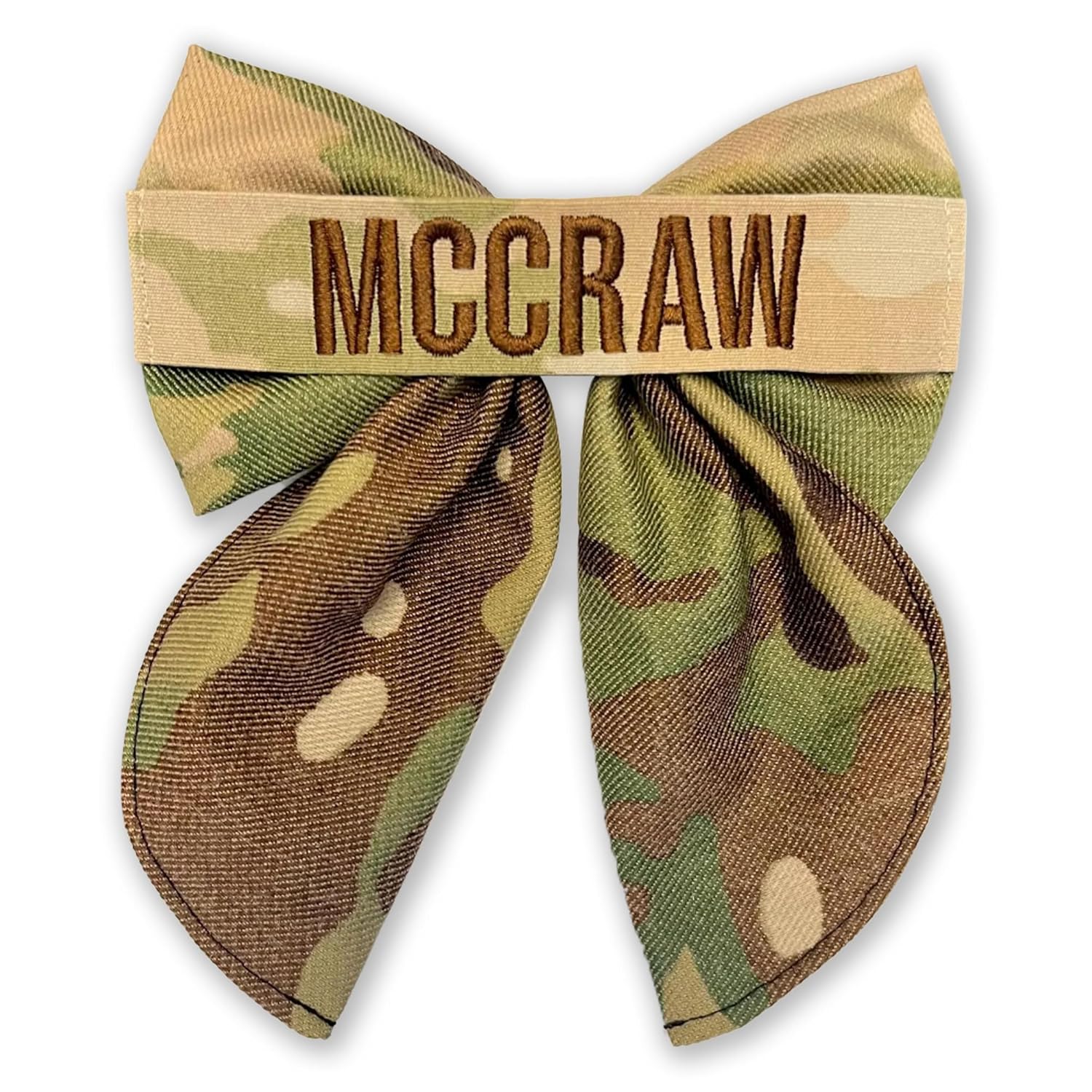 Name Tape Fable Military Bow Hair Accessories, Personalized Army Hair Bow with Nametape, Air Force OCP NWU Marine Memorial Day and Veterans Day Gift