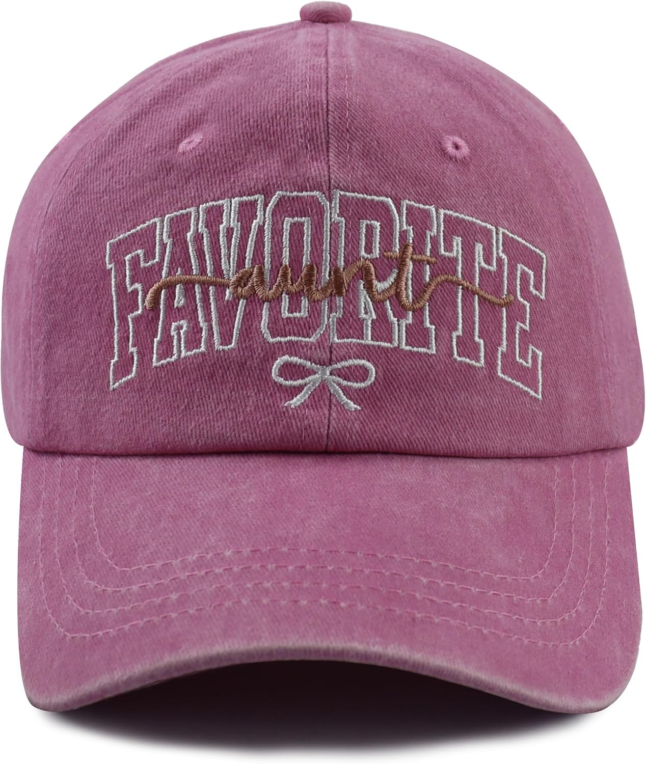 Favorite Aunt Hat for Women, Cute Adjustable Cotton Embroidered Auntie Baseball Cap