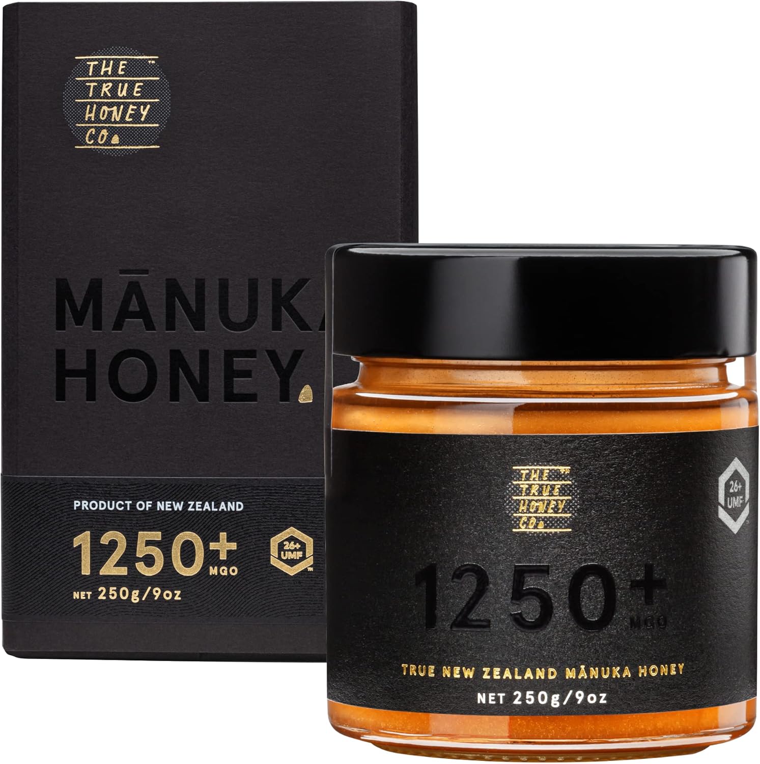The True Honey Co. Manuka Honey MGO 1250+ (UMF 26+) Ultra Premium 250g MGO & UMF certified. The exclusive, highly awarded original from New Zealand