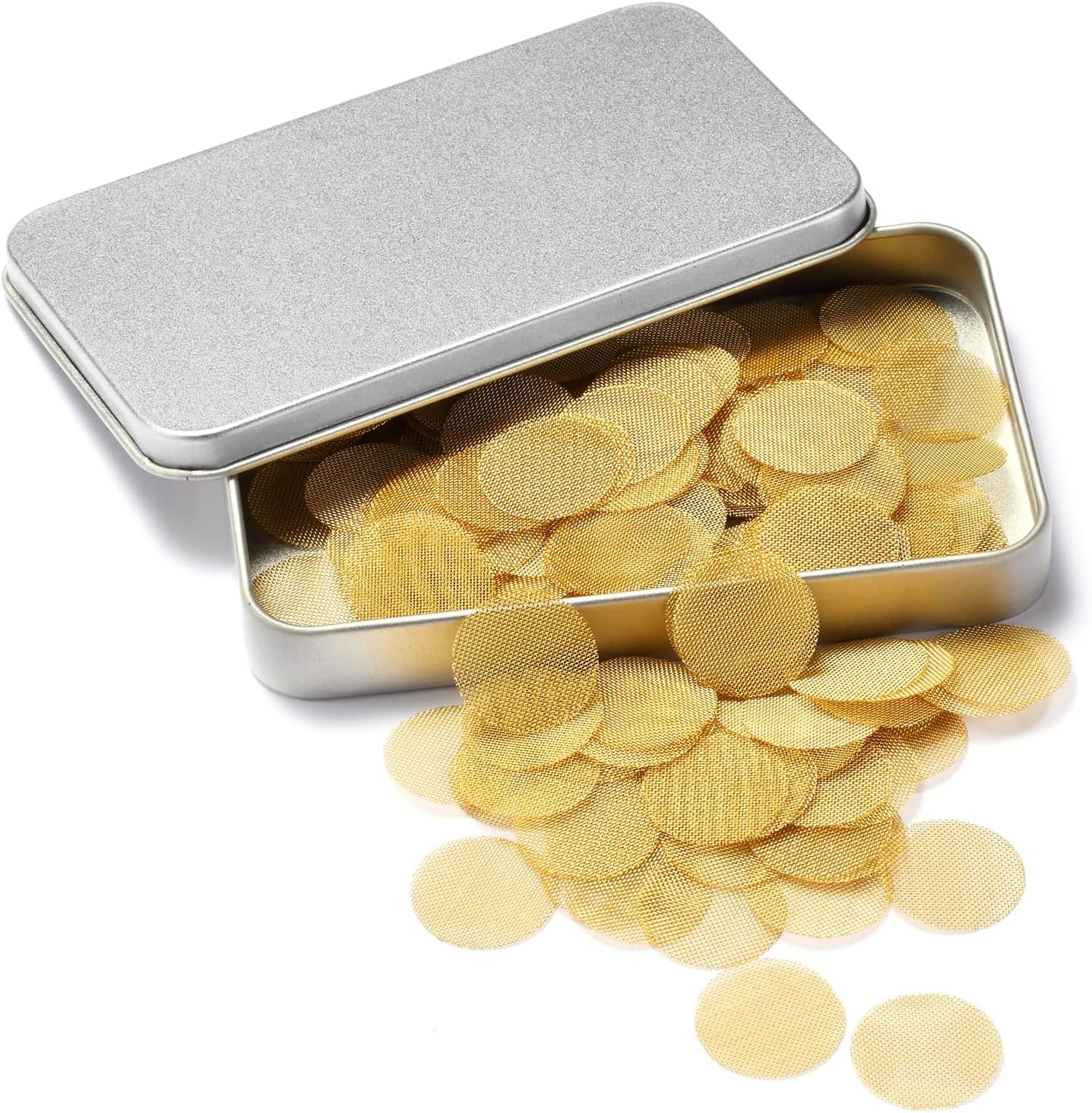 200pcs 3/4 Inch Brass Pipe Screens, 3/4 Inch Brass Pipe Screen with Storage Box