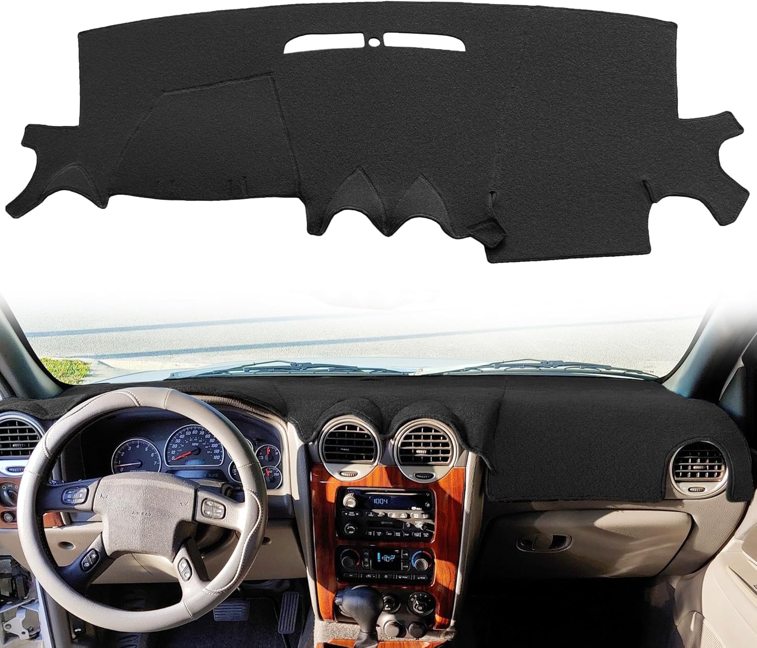 Dash Cover Mat Custom Fit for GMC Envoy XL XUV/Isuzu Ascender Dashboard Pad Cap Carpet Protector K267 (Black)