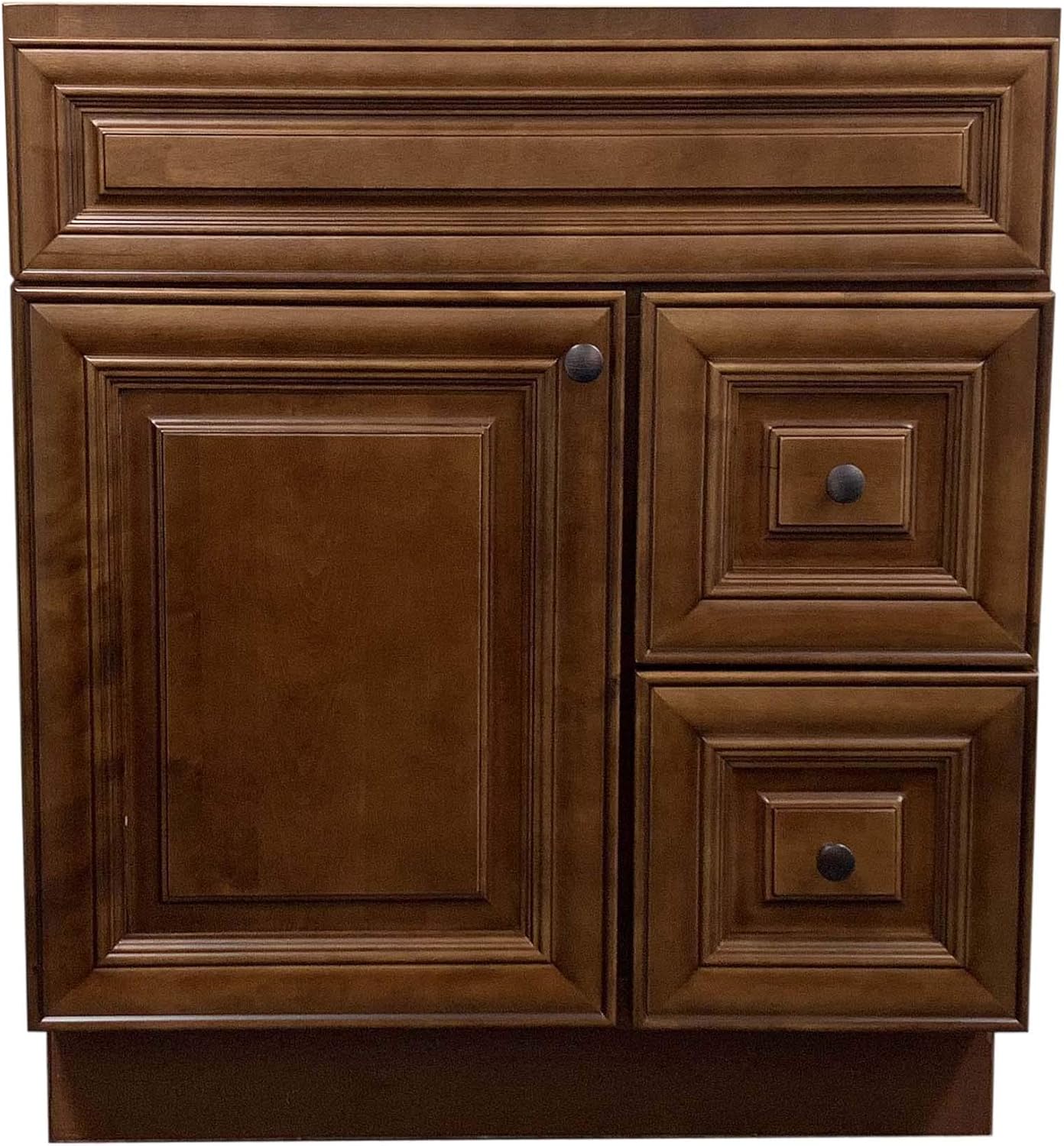 Green leaf New Maple Walnut Single-Sink Bathroom Vanity Base Cabinet 30" Wide x 21" Deep MW-V3021DLR