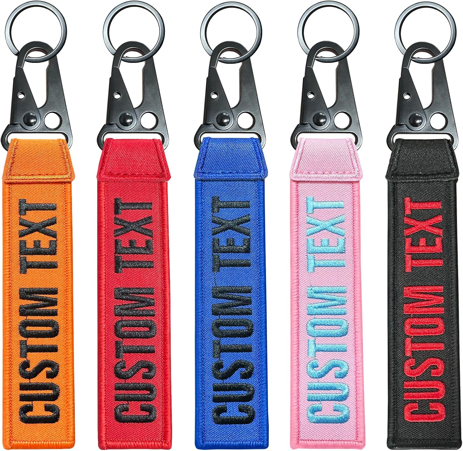 WQNMY 1PCS Customized Keychain,Personalized Keyring, Name Number Luggage Tag, Double sided embroidery, Key ring Accessories For Rooms Motorcycle Car Biker