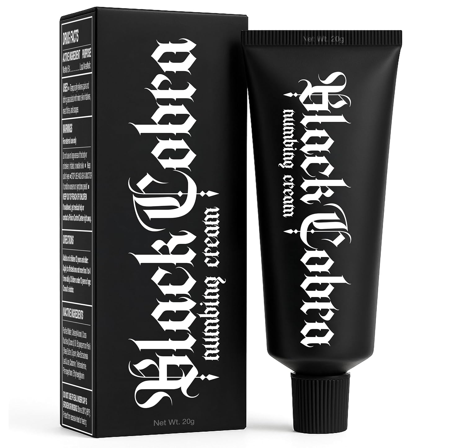 Black Cobra Numbing Cream Maximum Strength – Long-Lasting Numbing Support for Sensitive Skin and Extended Sessions – Fast Absorbing, Clean Finish, Non-Greasy Comfort Cream – 20g – Made in USA